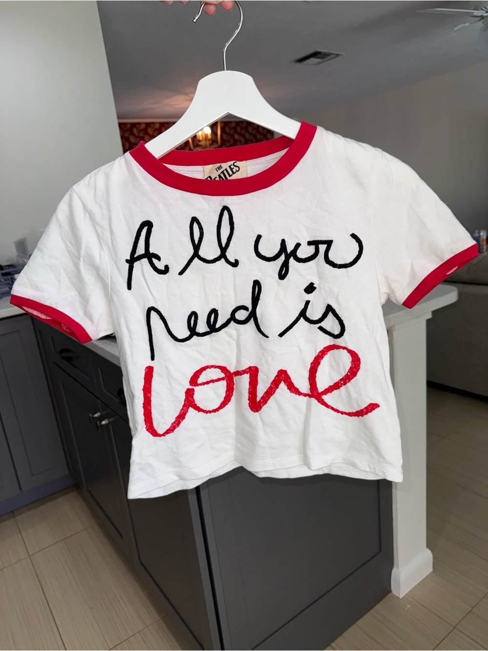 Alice and Olivia Beatles Shirt Crop Top S